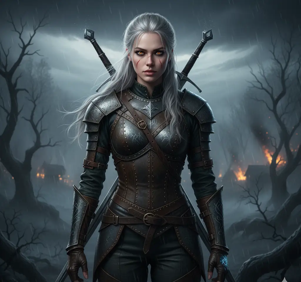 Witcher Woman 2 AI Headshot Generator template