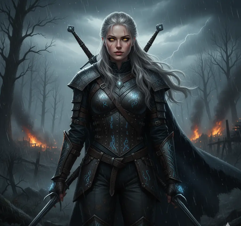 Witcher Woman 3 AI Headshot Generator template