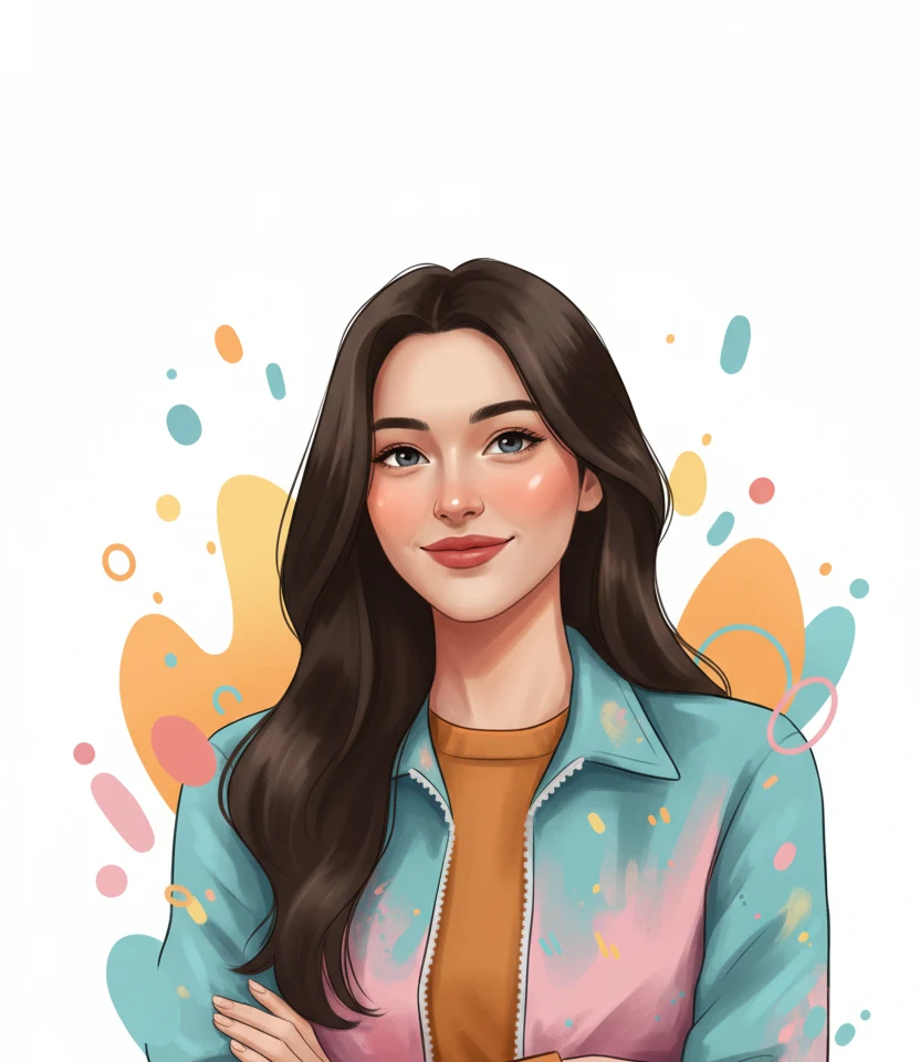Illustration Style Woman AI Headshot Generator template