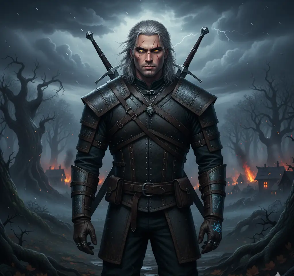 Witcher Man 1 AI Headshot Generator template