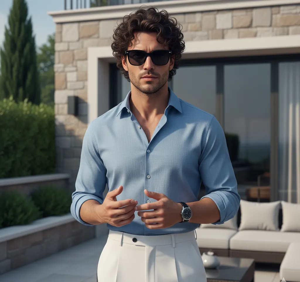 Old Money Elegant Man Portrait AI Headshot Generator template