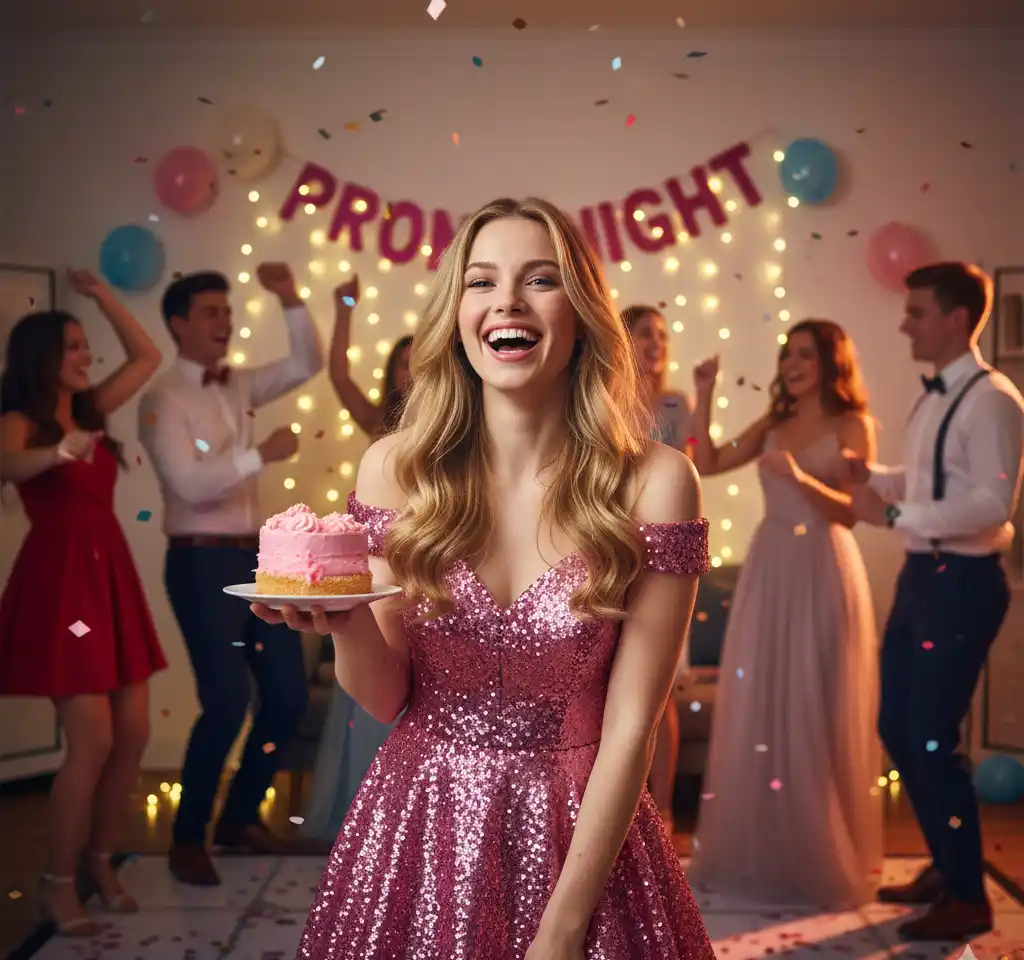 Prom Night Woman Portrait AI Headshot Generator template