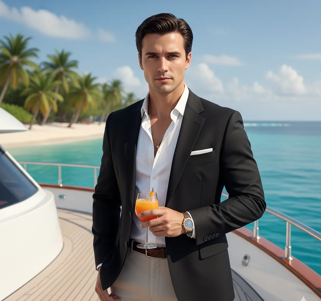 Yacht Lifestyle Man Portrait AI Headshot Generator template