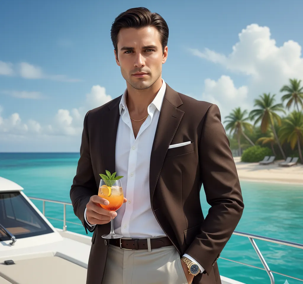 Yacht Deck Man Portrait AI Headshot Generator template