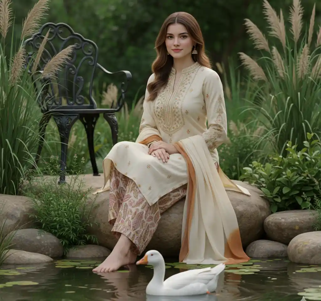 Flowing Ethnic Attire Portrait AI Headshot Generator template