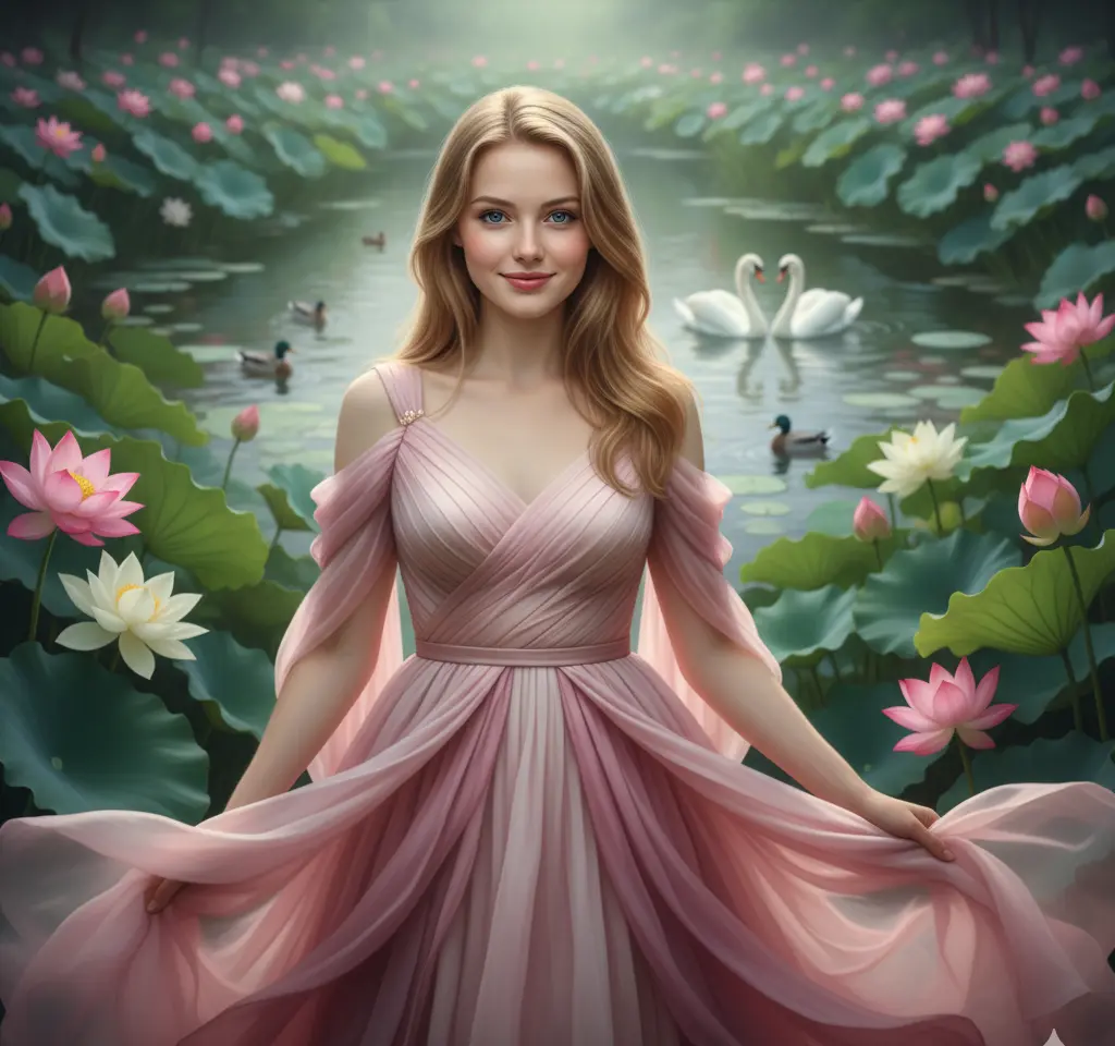 Garden Setting Woman Portrait AI Headshot Generator template