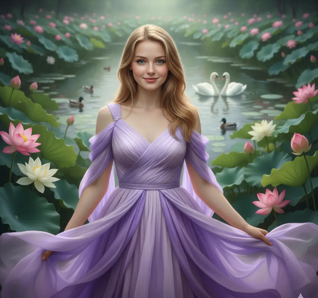 Garden Elegance Woman Portrait AI Headshot Generator template