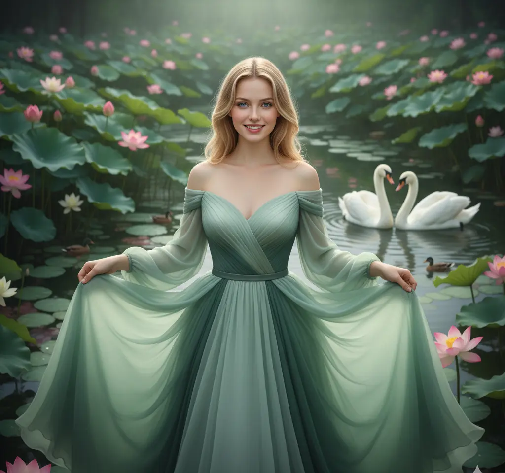 Garden Beauty Woman Portrait AI Headshot Generator template