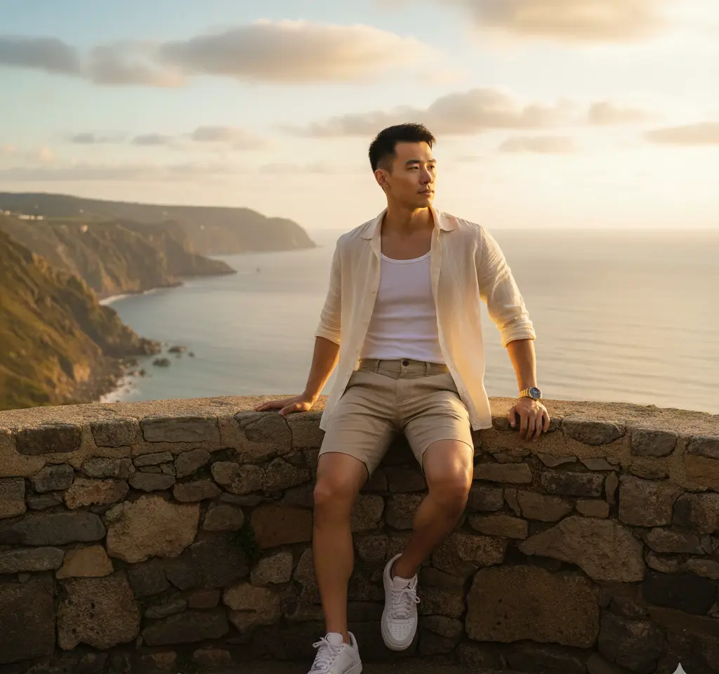 Germany Beach Man Portrait AI Headshot Generator template