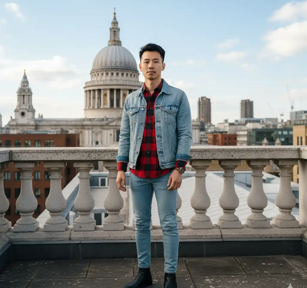 London Rooftop City Portrait AI Headshot Generator template