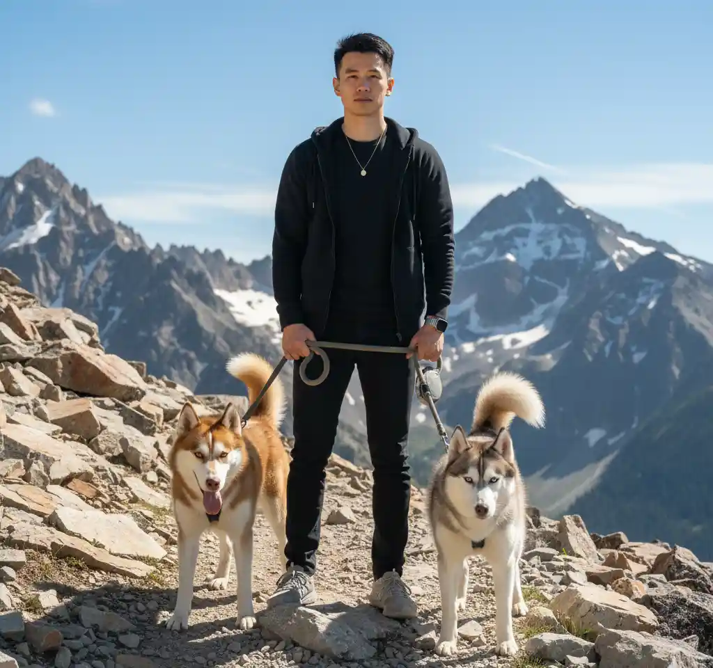 Mountain Peaks Travel Portrait AI Headshot Generator template