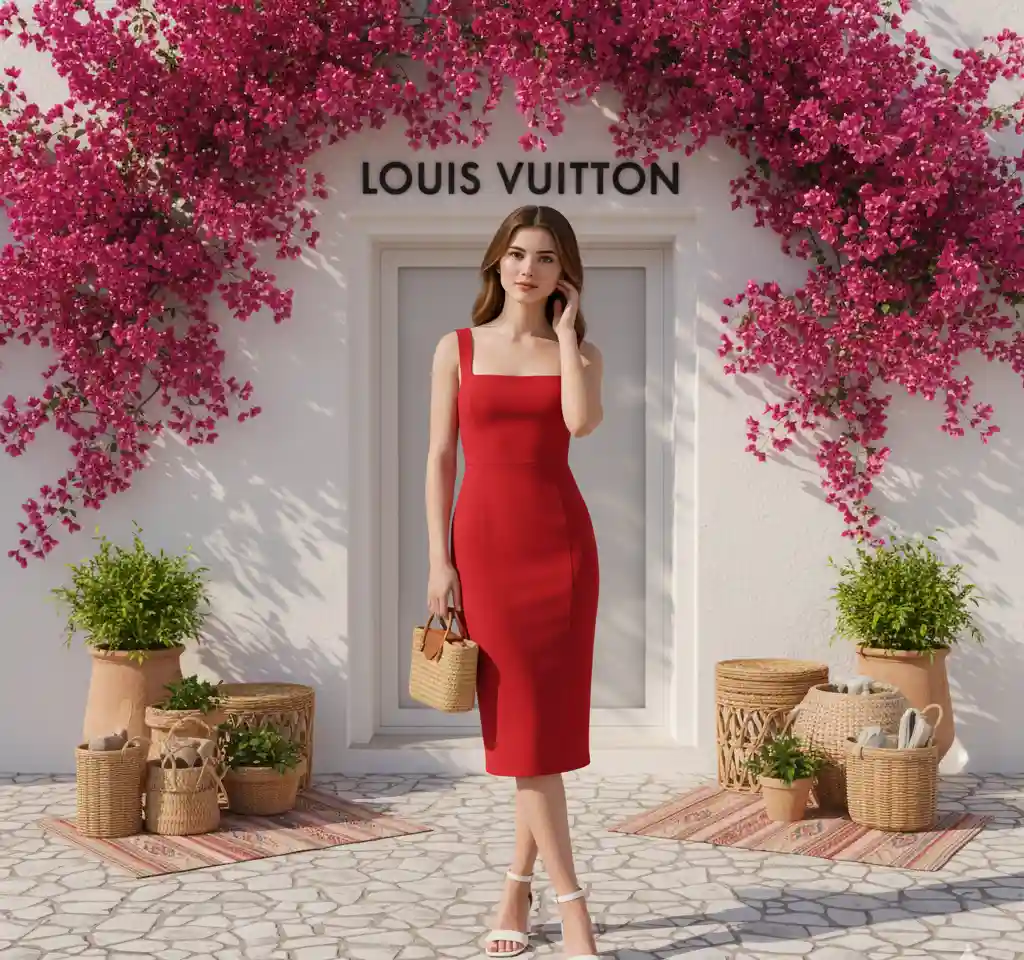 Mykonos Greece Travel Portrait AI Headshot Generator template