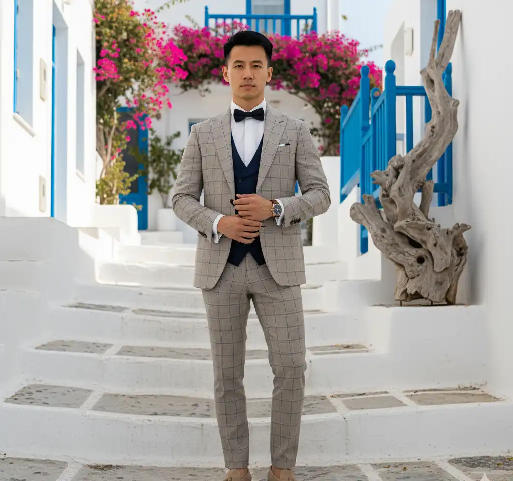 Mykonos Greece Island Portrait AI Headshot Generator template