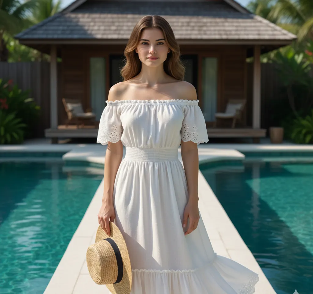 Overwater Pathway Tropical Portrait AI Headshot Generator template