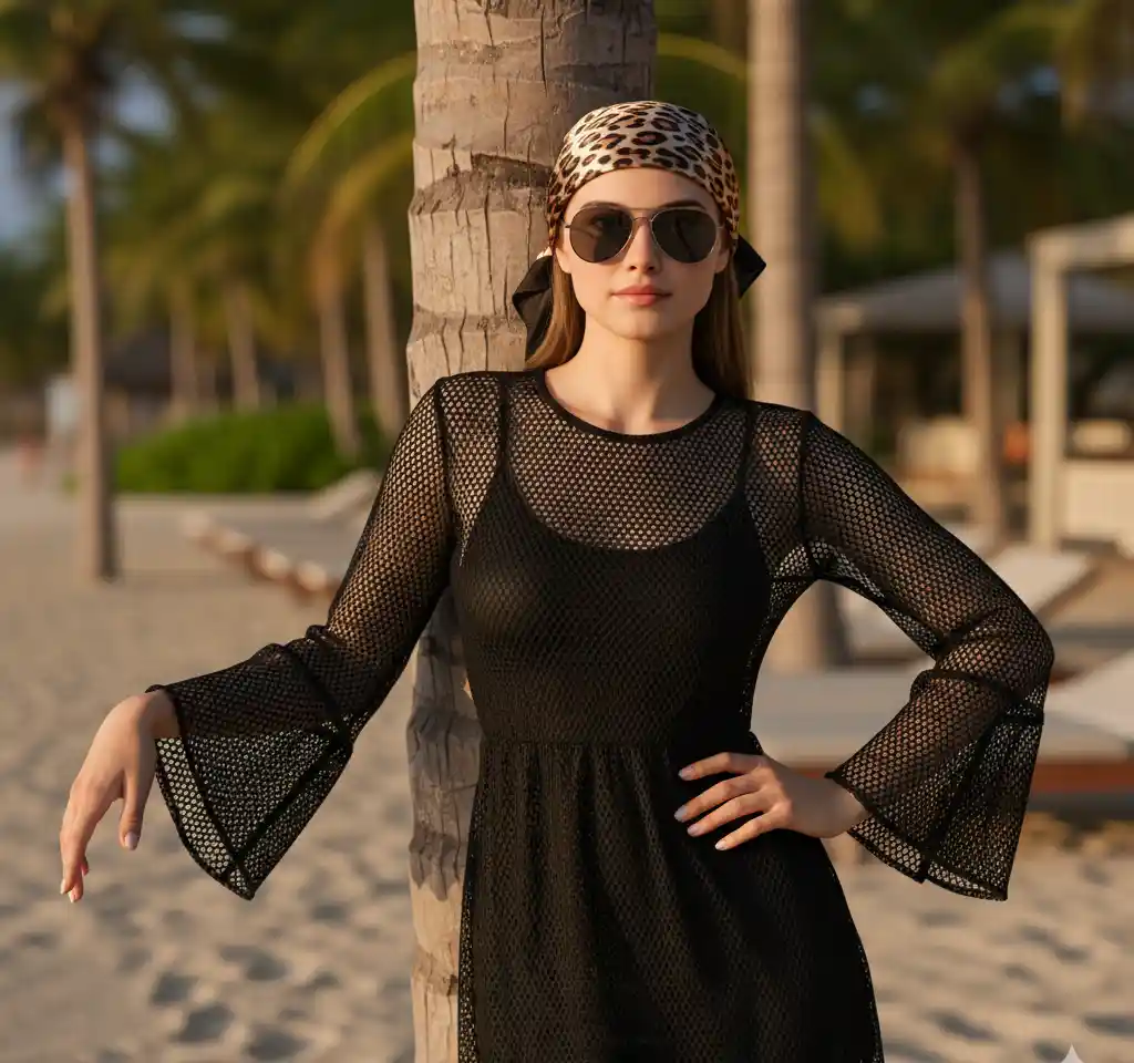 Palm Shade Tropical Elegy Portrait AI Headshot Generator template