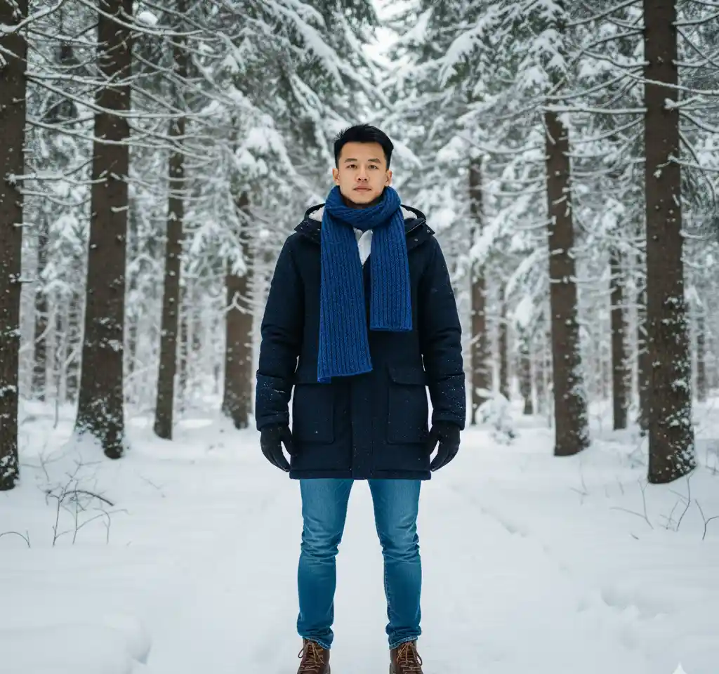 Winter Forest Stroll Portrait AI Headshot Generator template