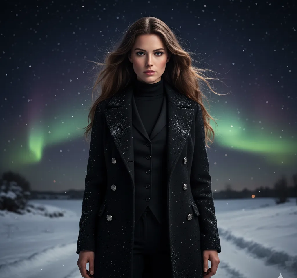 Winter Fashion Woman Portrait AI Headshot Generator template
