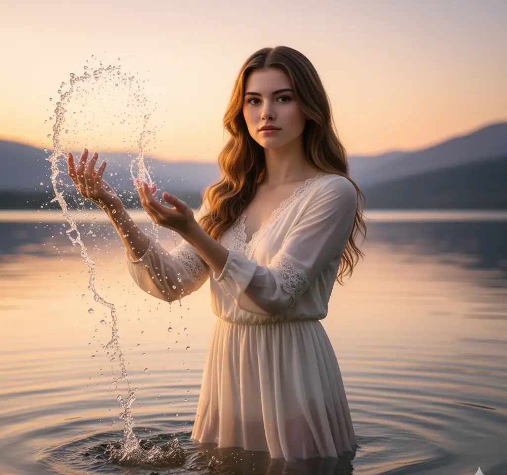 Water Splash Fun Portrait AI Headshot Generator template