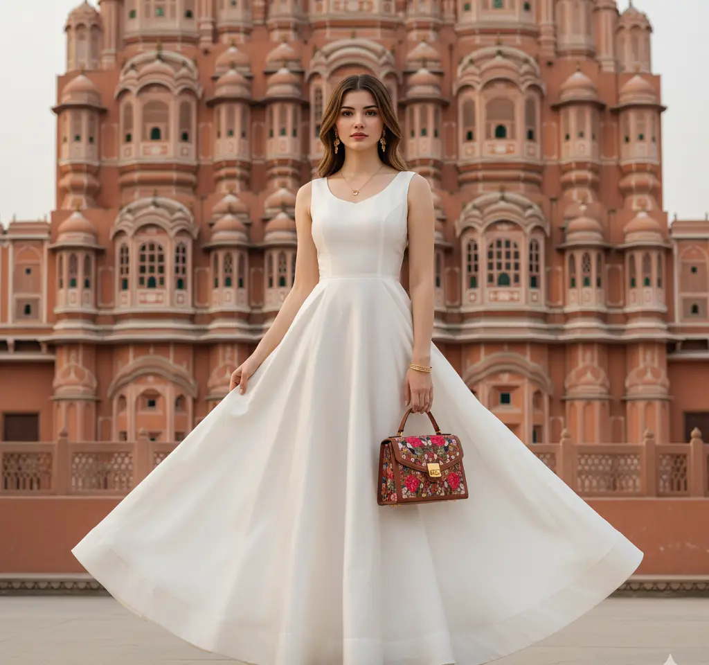 Jaipur Hawa Mahal Portrait AI Headshot Generator template