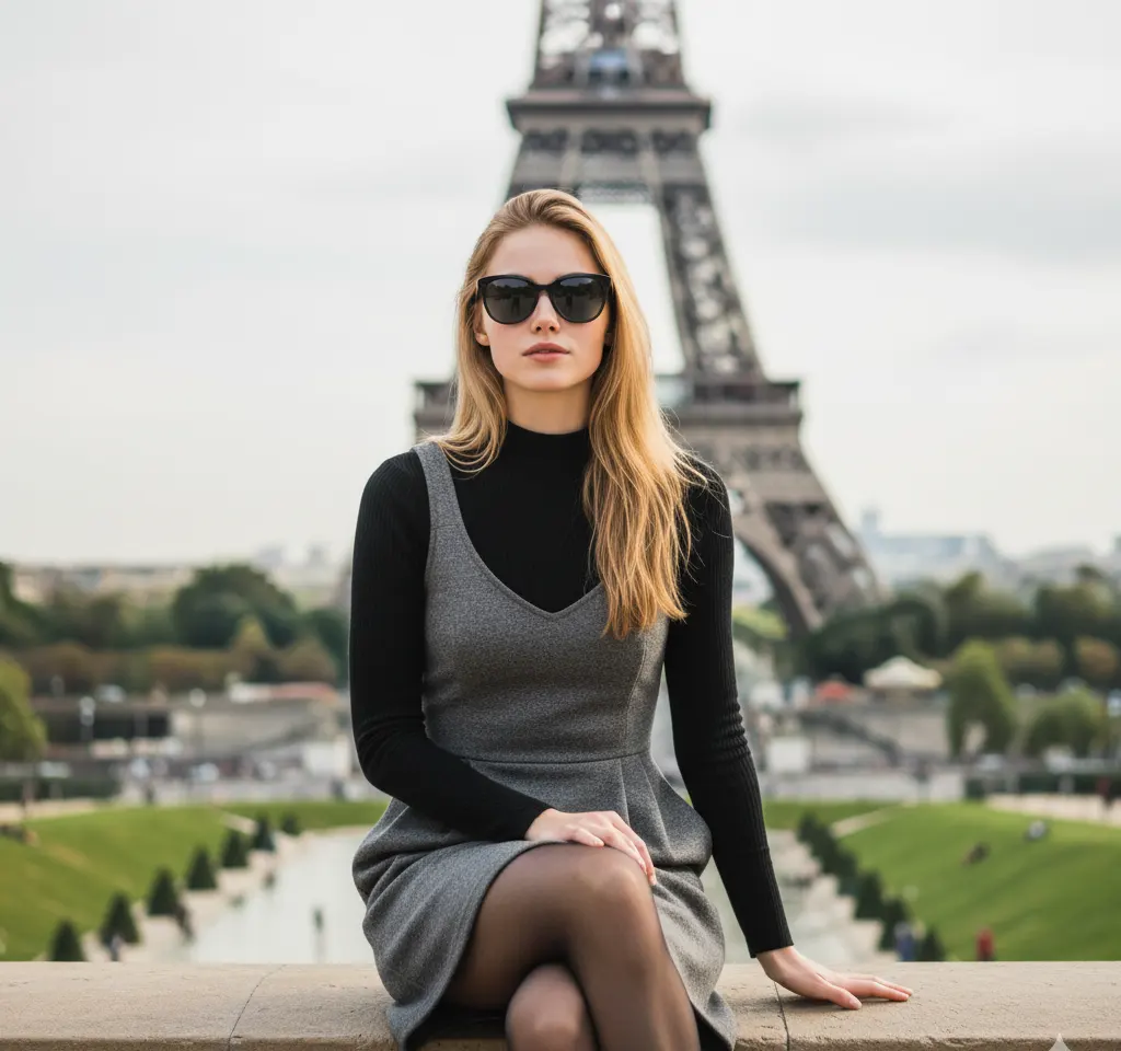 Paris Trip Woman Portrait AI Headshot Generator template