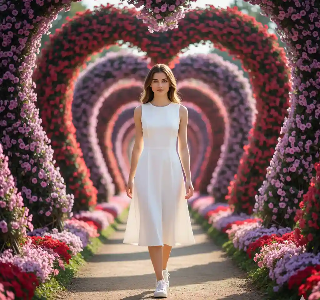 Floral Arches Garden Portrait AI Headshot Generator template