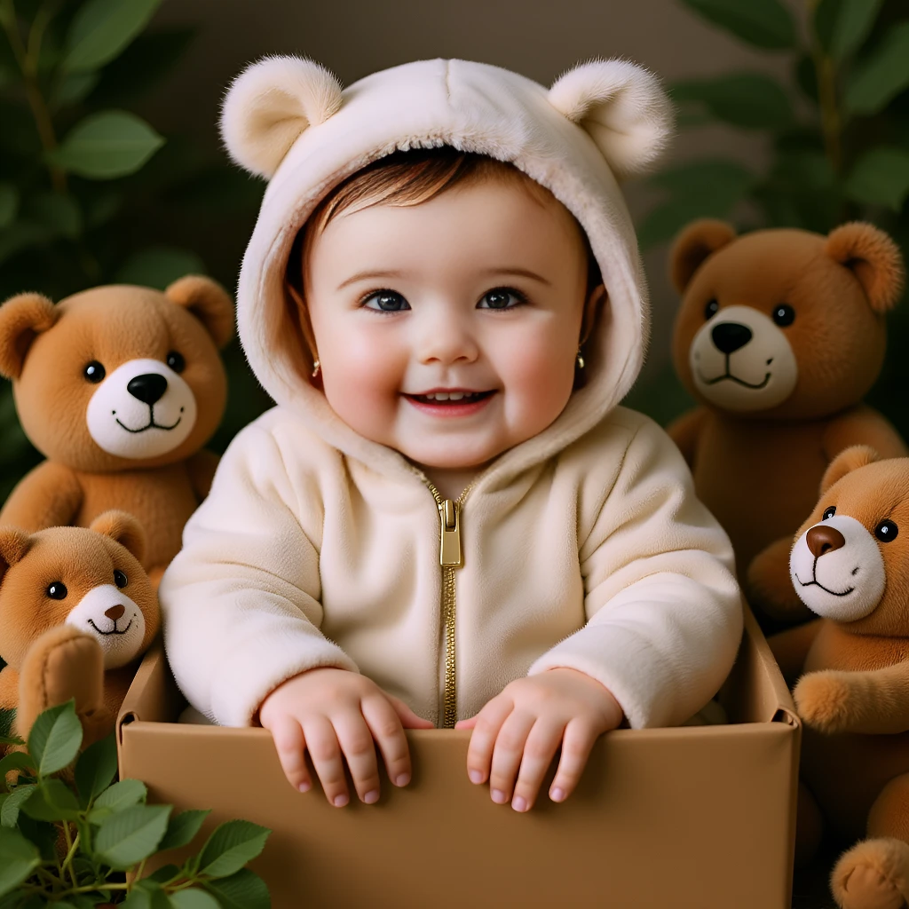 AI cute baby portrait