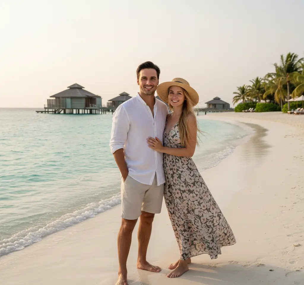 Honeymoon Island Paradise Couple — AI Couple Photo AI Template