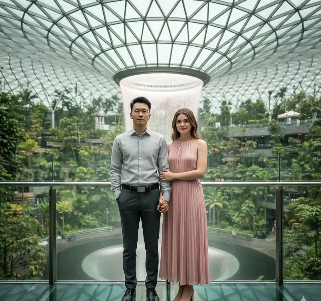 Jewel Changi Airport Couple — AI Couple Photo AI Template