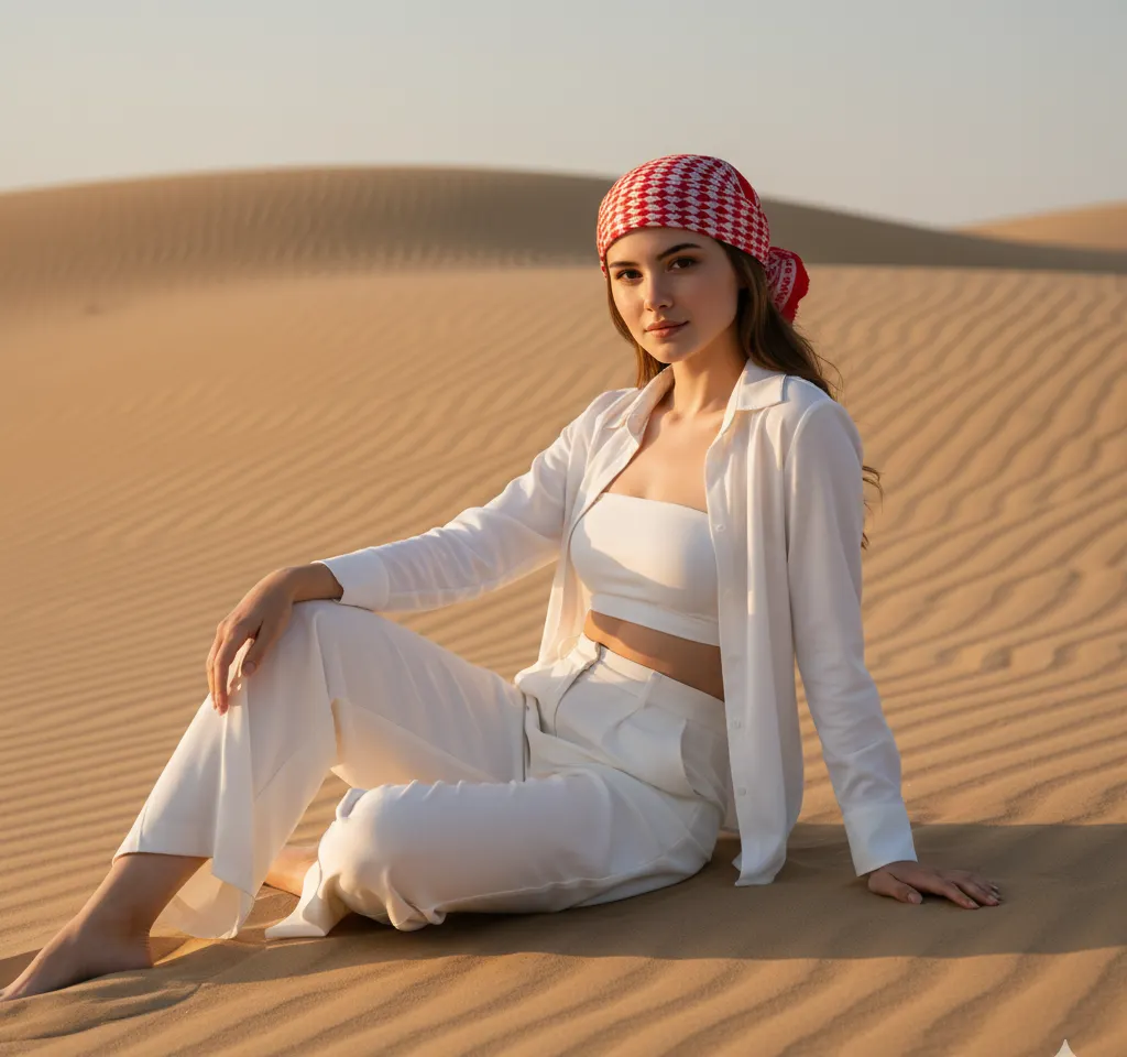 Desert Gaze Solo Portrait — AI Headshot Generator AI Template